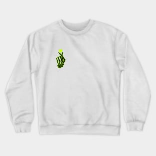 Neon Green Finger Heart Skeleton Hand Crewneck Sweatshirt